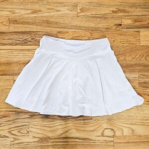 Oalka Size L White Tennis Skirt/Skort with Pockets Athletic Pickleball Sporty